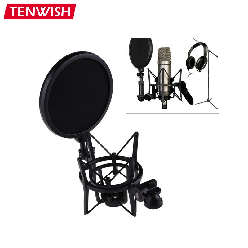 Tenwish Professional Microphone Stand Mic Shock Universal Mount With