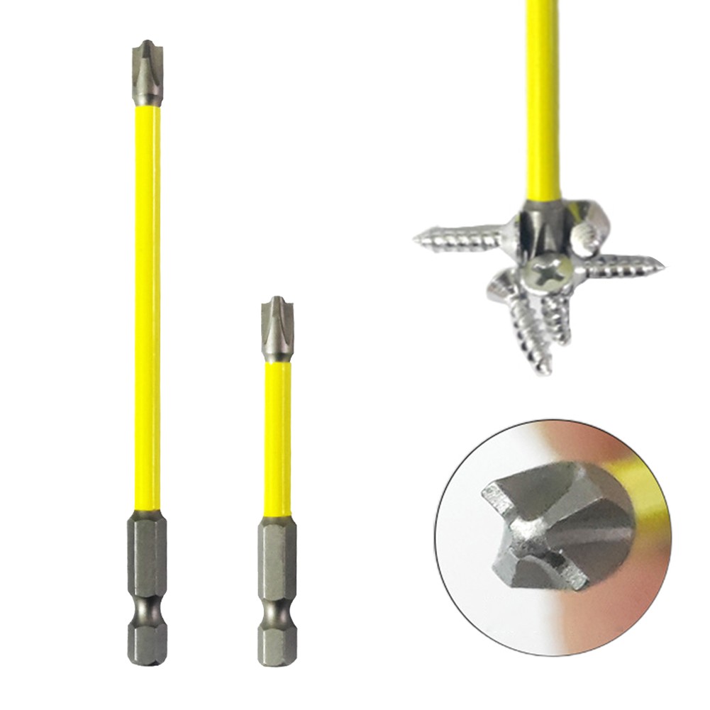 TOOLSOUT Efficient Cross Screwdriver Bit for Electricians FPH2 Yellow Silver Colors