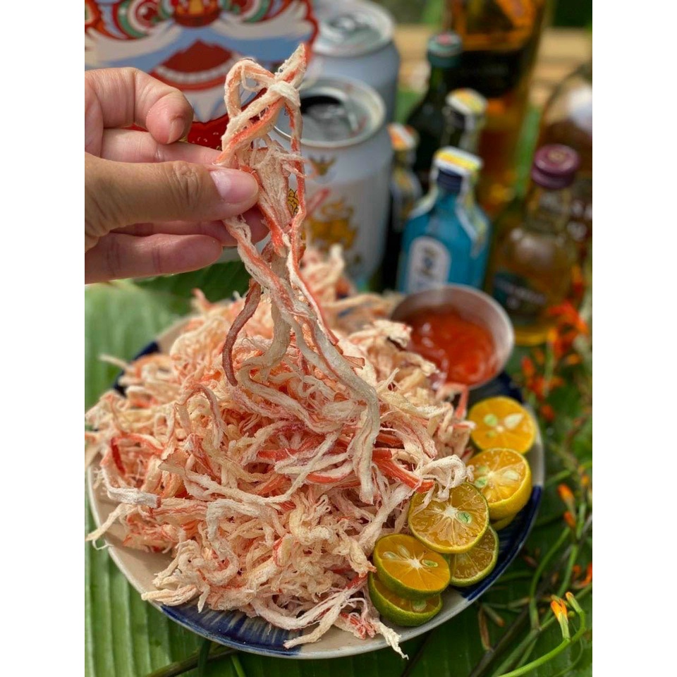 Khô Mực Hấp Nước Dừa Xé Sợi 250.GRAM LON PET