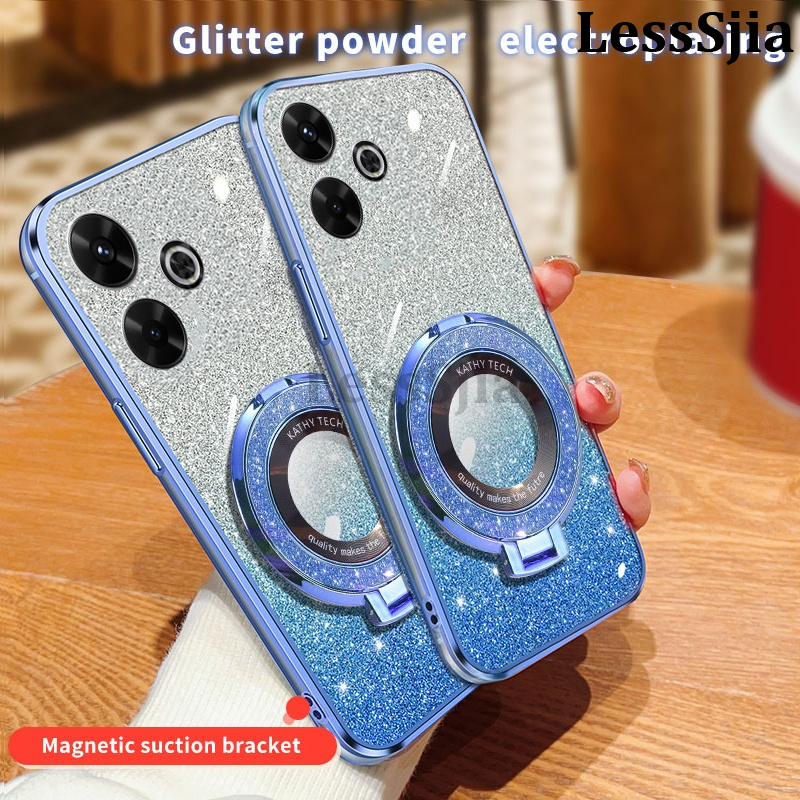 Phone cover Redmi 13X 13C 13 Xiaomi Poco F6 C65 Back case Fashionable Frosted Silicone Soft Dustproof Bracket Adsorb For Xiaomi Poco C65 F6 Redmi 13 13X 13C Phone cases.