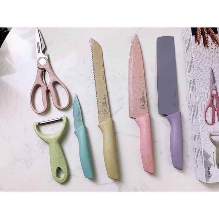 [Bộ 6 Dao KITCHEN EVERICH]✳✳ BỘ DAO LÚA MẠCH 6 MÓN KHÁNG KHUẨN