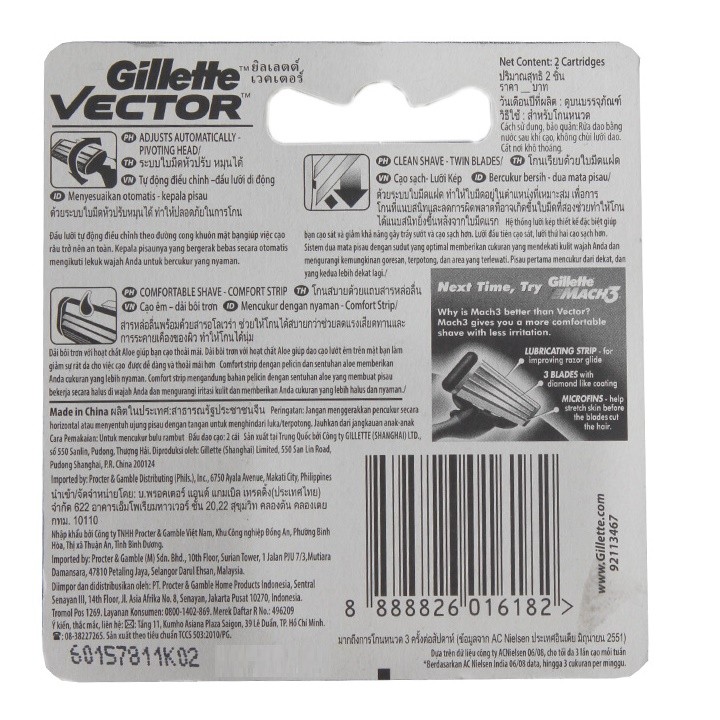2 Lưỡi dao cạo Gillette Vector