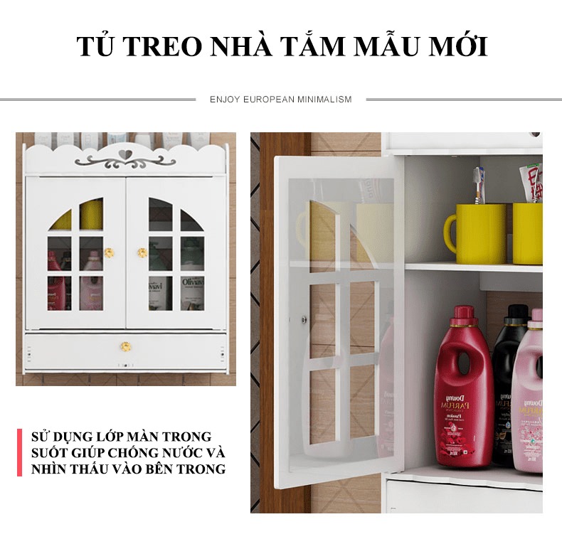 [HCM]Tủ treo nhà tắm 3 tầng NK05