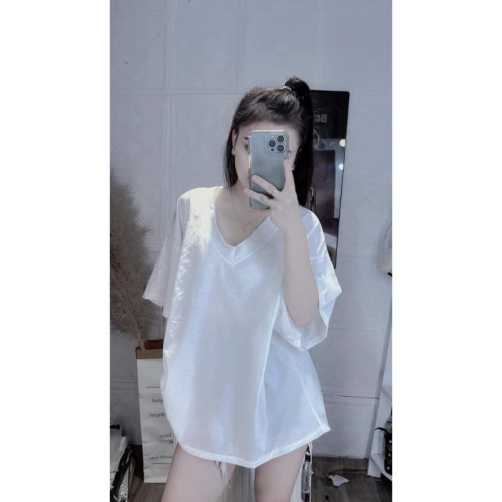 Áo Phông Cổ Tim Chất Cotton Giấy Siêu Mềm Mát