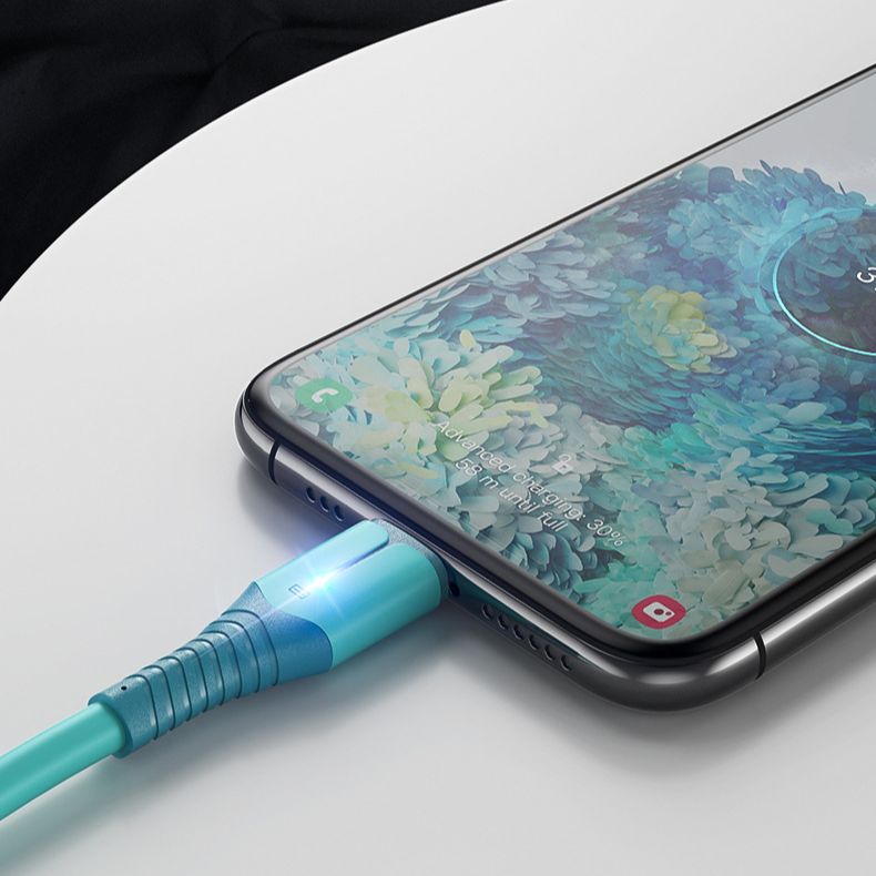 Cáp Dữ Liệu Silicon Lỏng 1M 5A TYPE-C/Cáp Sạc Siêu Nhanh USB Có Đèn/Cáp Sạc TYPE-C Tương Thích Với Điện Thoại Di Động Android Huawei Xiaomi