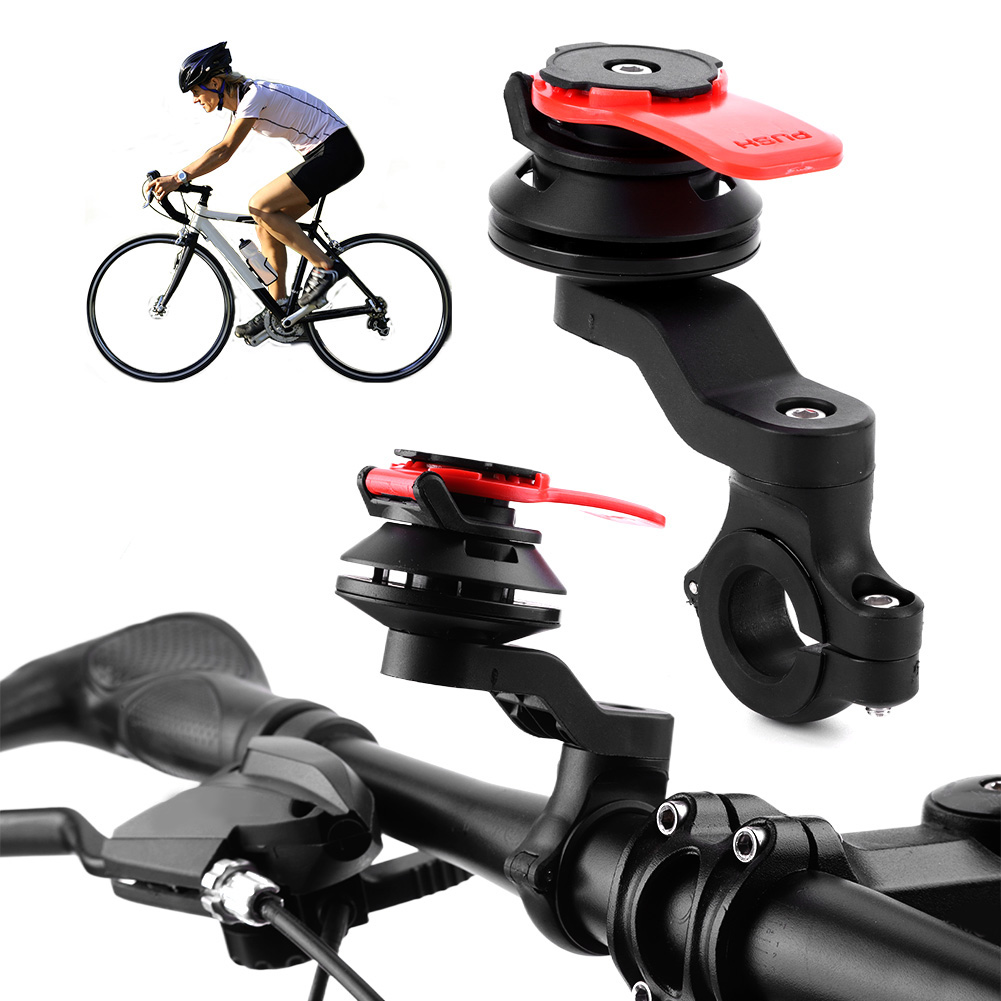 【Innovative】 Motorcycle Bike Phone Holder Shock Absorber Quad Lock MTB Handlebar Phone Stand ° Rotatable Navigation Support Bracket.