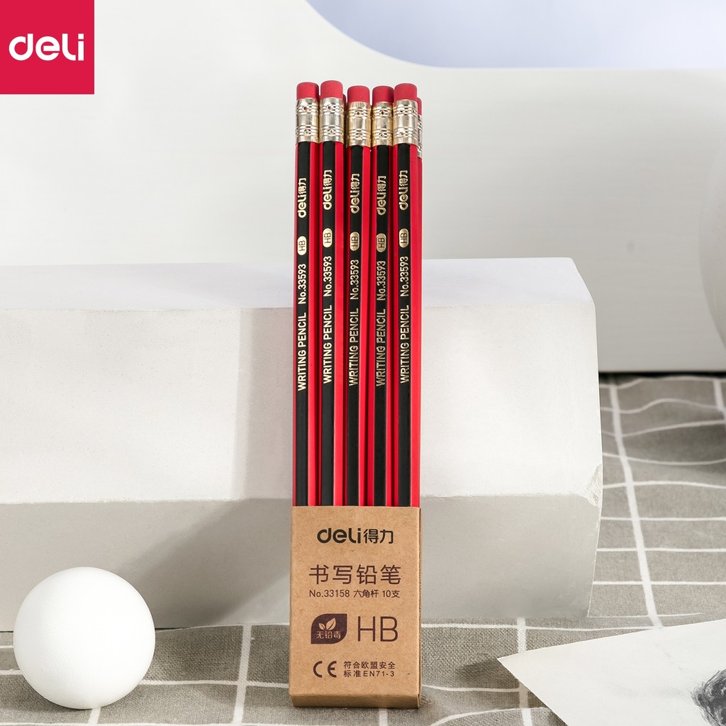 Combo 5 Chiếc Bút Chì Gỗ DELI 2B/HB - 33158/33159