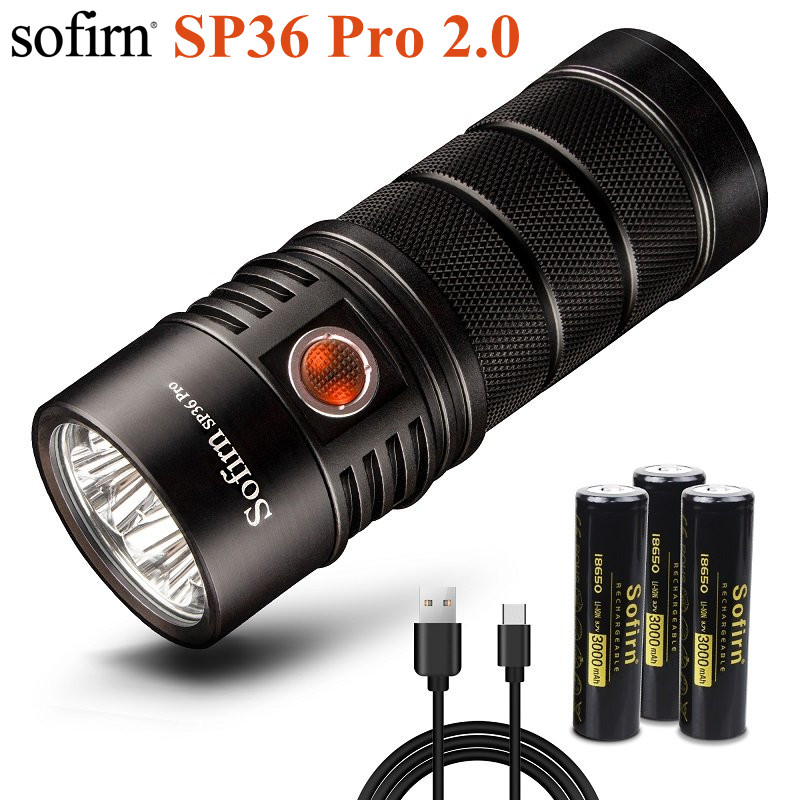 Sofirn Đèn Pin LED Mạnh Mẽ SP36 Pro 8000lm Mới Đèn LED 18650 Sạc Được USB