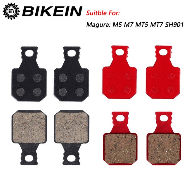 Bikein 4 pairs mountain bicycle hydraulic brake pad mtb bike parts for magura m5 m7 mt5 mt7 sh901 resin ceramic disc brake pads