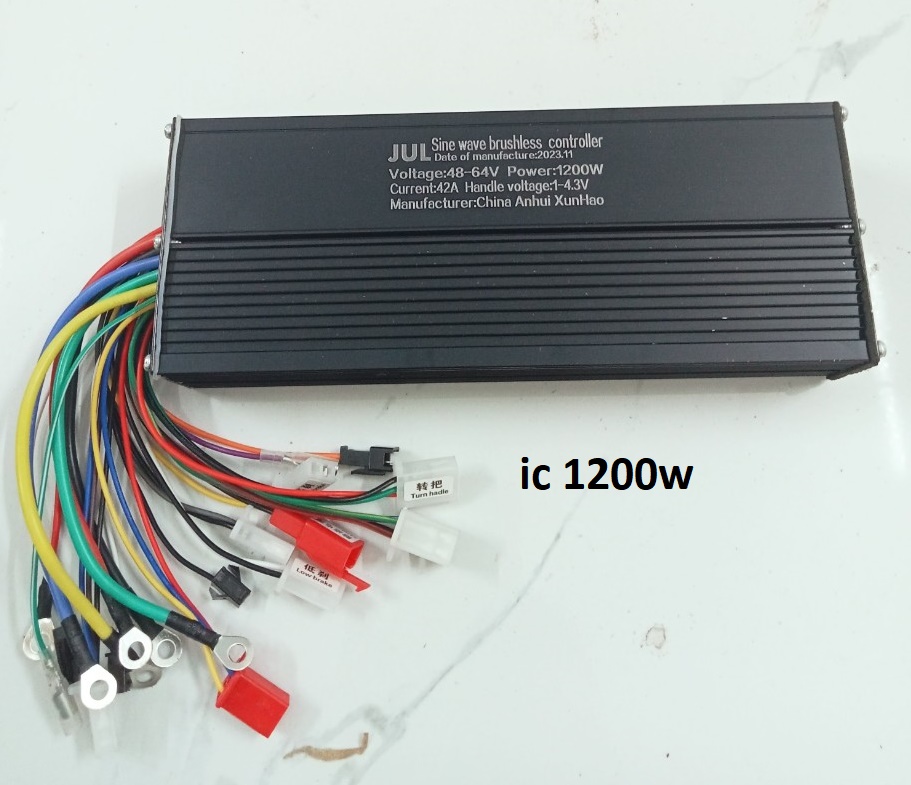 Ic điều tốc xe điện đa năng 3 in1 1200w màu đen sóng sin 48v 60v 64v 1200w loại xịn 18 sò đi êm