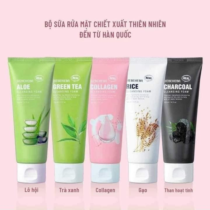 Sữa Rửa Mặt Làm Sạch Da Hebeheba Cleansing Foam 120ml
