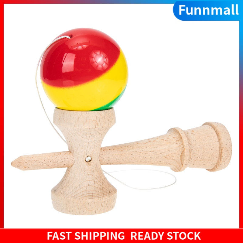 Funnmall Kendama Đồ chơi Pu Wood Kendama Đồ chơi Toy Phối hợp Kendama Trò chơi thông thường