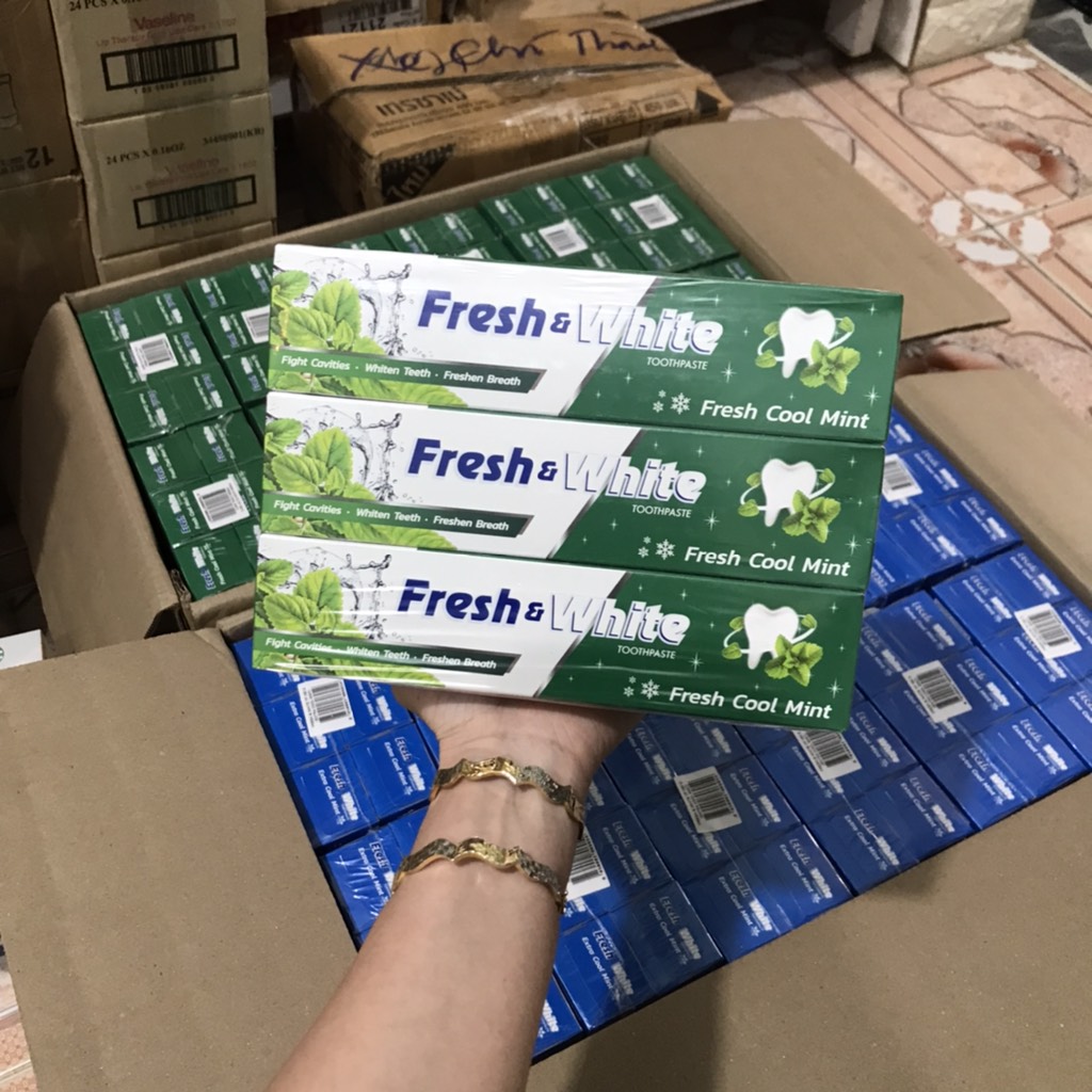 [Ảnh thật] Kem đánh răng Fresh&white thái lan chính hãng