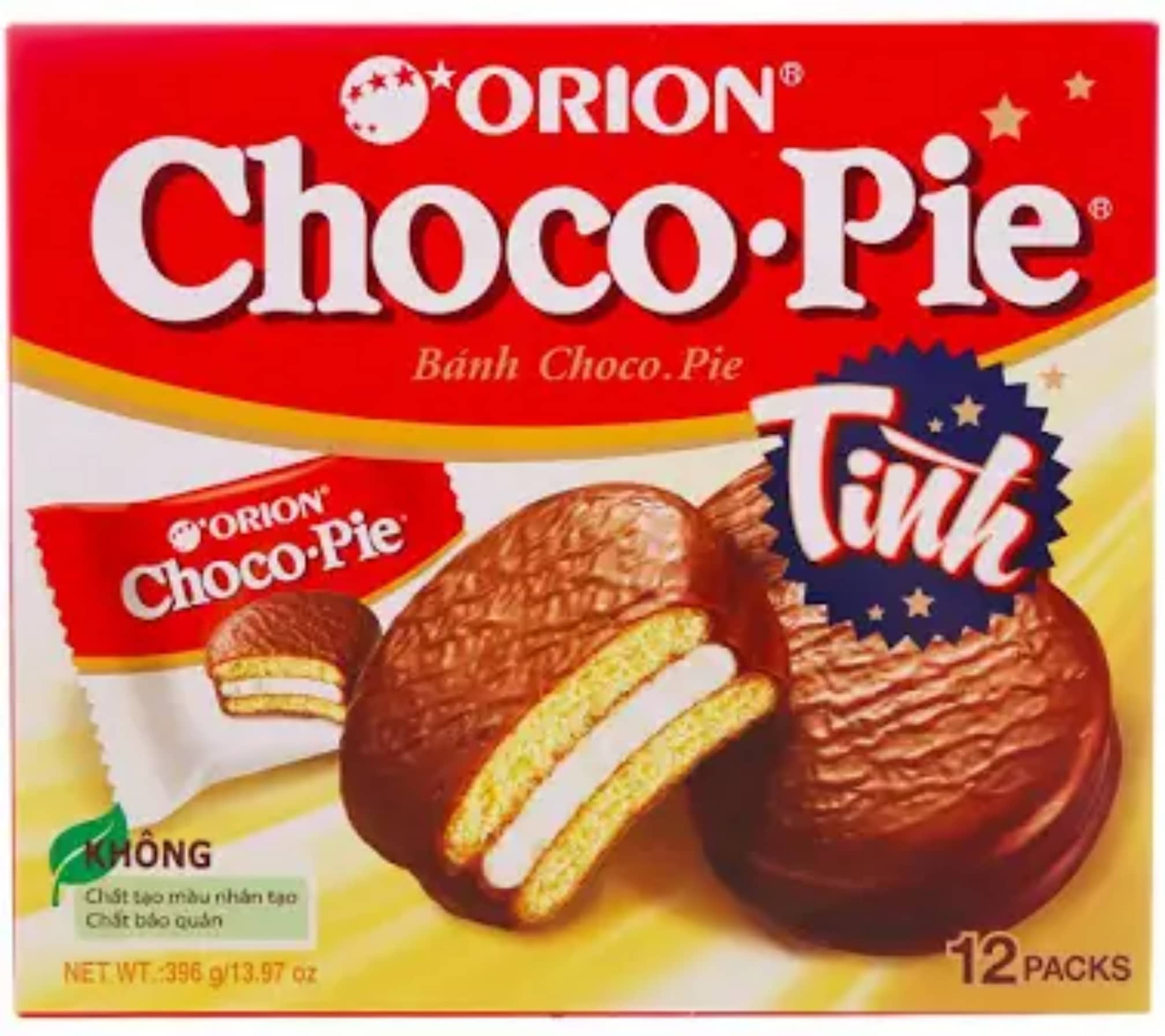 Bánh Chocopie orion hộp 12 bánh hạnh nhân/ truyền thống / đào