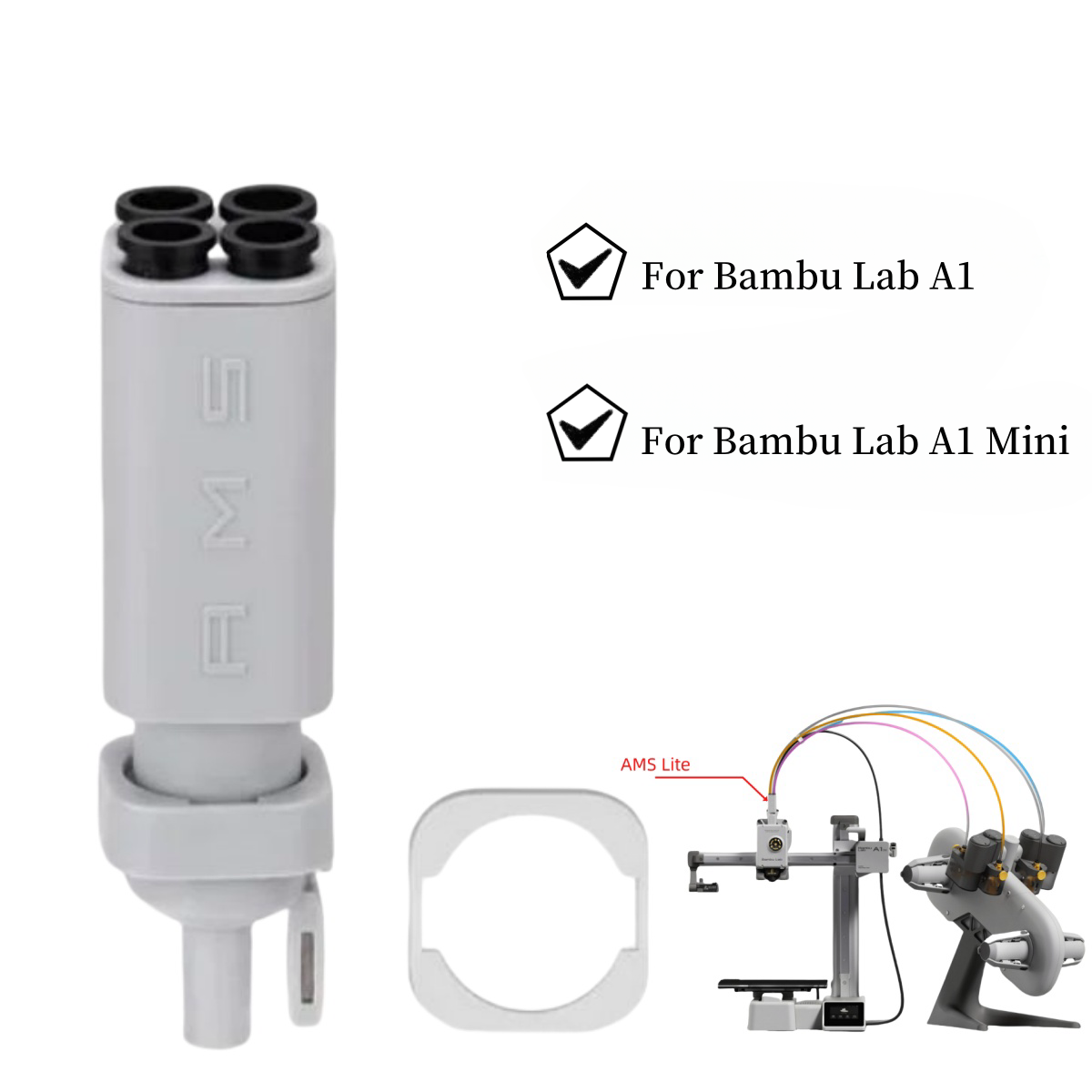 【Sleek】 Bambu Lab 3D printer AMS Lite Filament Hub Five way components switch consumables multi-col