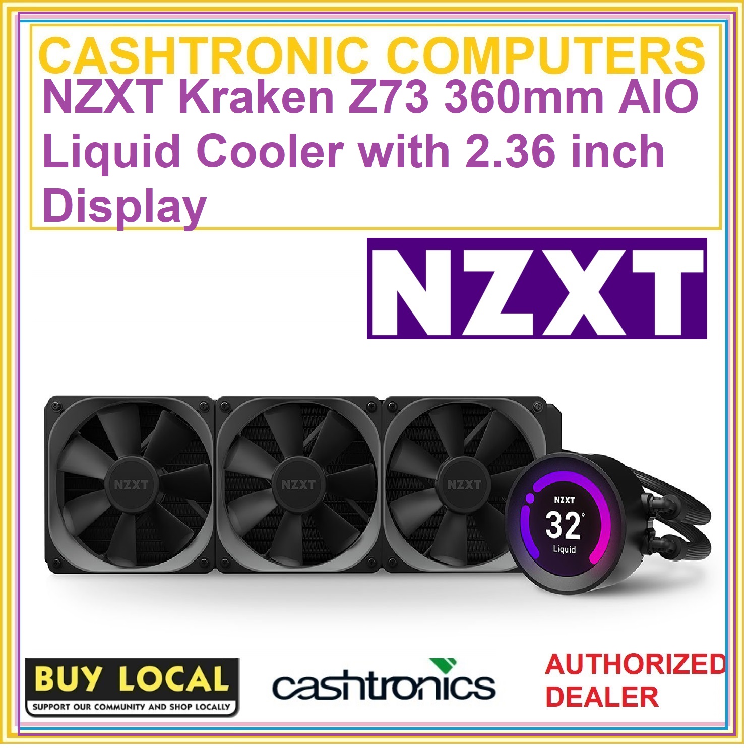 Nzxt Kraken Z73 360mm Aio Liquid Cooler With 2 36 Inch Display Lazada Singapore