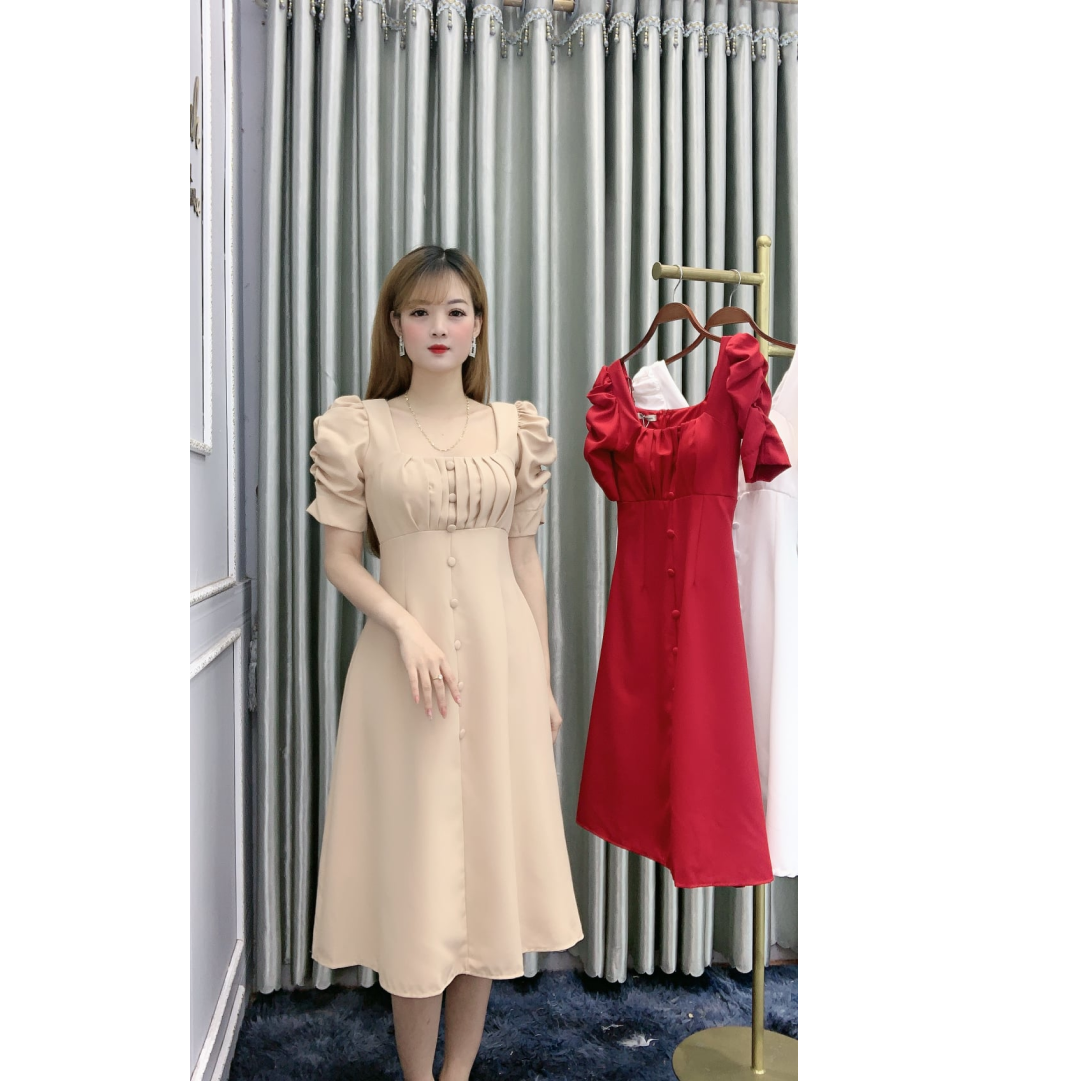 Đầm Nhún Ngực Tay Phồng YANDO DA15