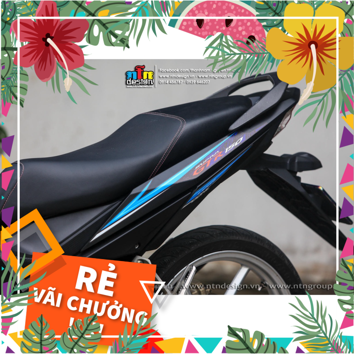 Tem rời GTR cam - xanh dán Winner V1 đen