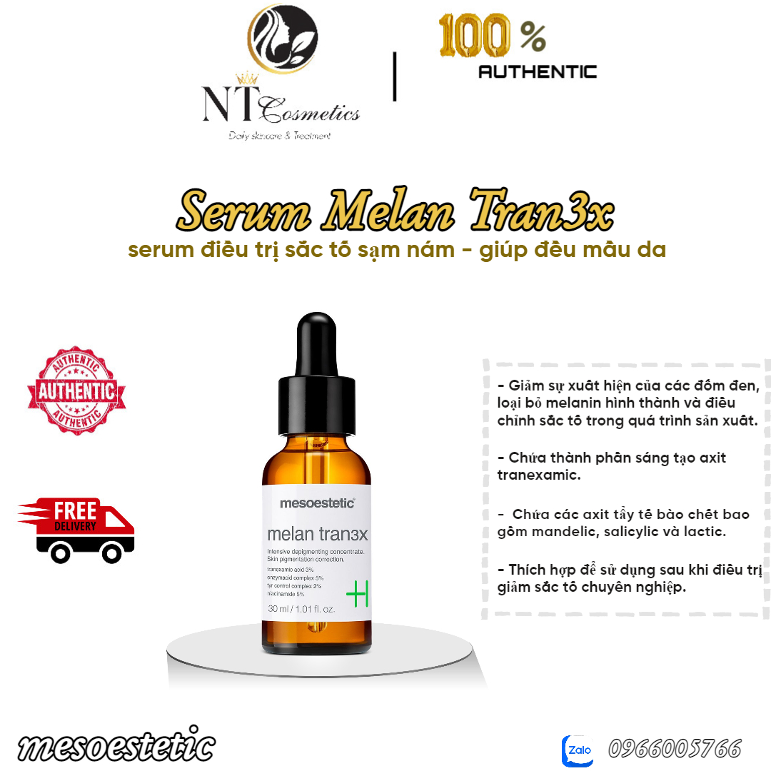 Tinh chất giảm nám Mesoestetic Melan tran3x intensive depigmenting concentrate 30ml - XÁCH TAY