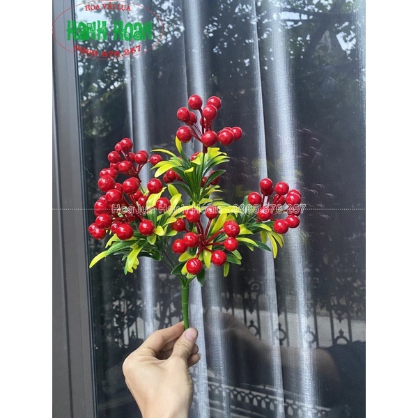 Chùm cherry 7 nhánh - cây hoa giả