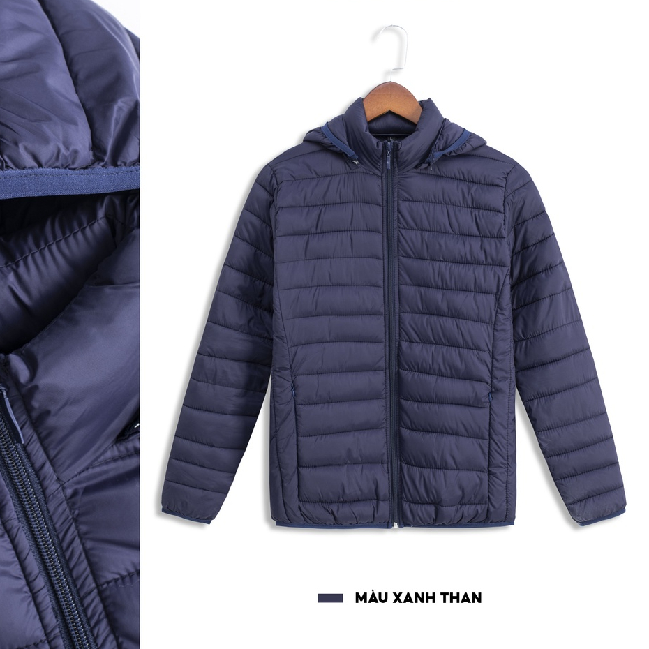 Áo Khoác Phao Nam Siêu Nhẹ Chần Bông Cao Áo Phao Có Mũ Trùm Đầu Chống Gió Lùa Cực Ấm Xưởng May Phong Dũng MJK 040