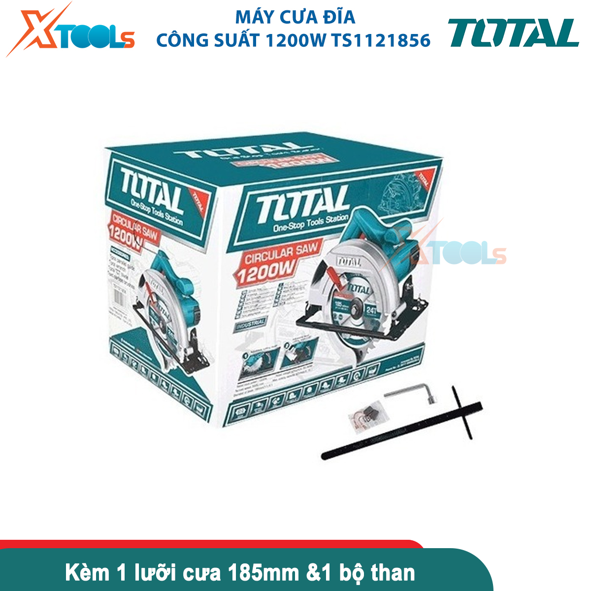 Máy cưa đĩa tròn Total Máy cưa gỗ đĩa tròn 1200W-2200W 220V máy cưa bàn đa năng điều chỉnh góc cắt và hướng cắt XTOOLs