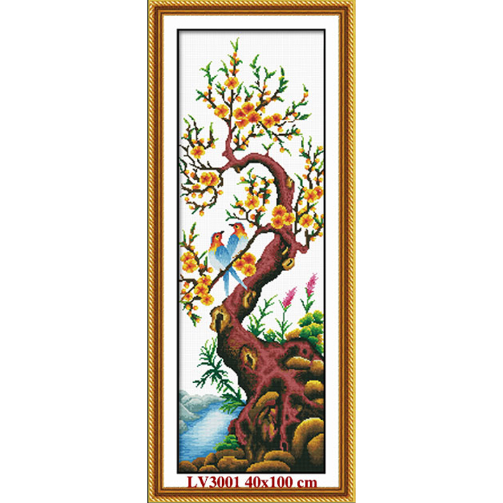 [HCM]Tranh thêu chữ thập tứ quý Xuân Hạ Thu Đông LV3235 - tự thêu