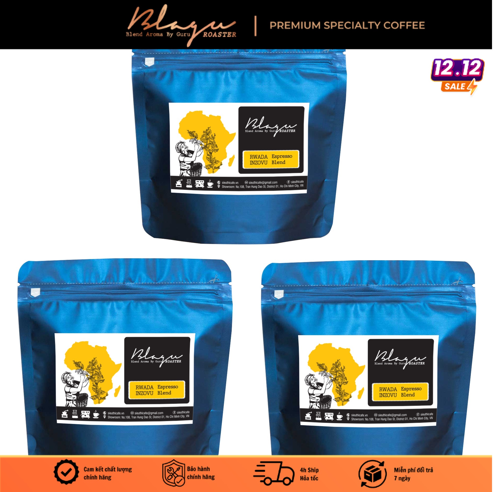 [HCM]CÀ PHÊ BLAGU HẠT RANG RWANDA INZOVU MEDIUM ROAST 300G