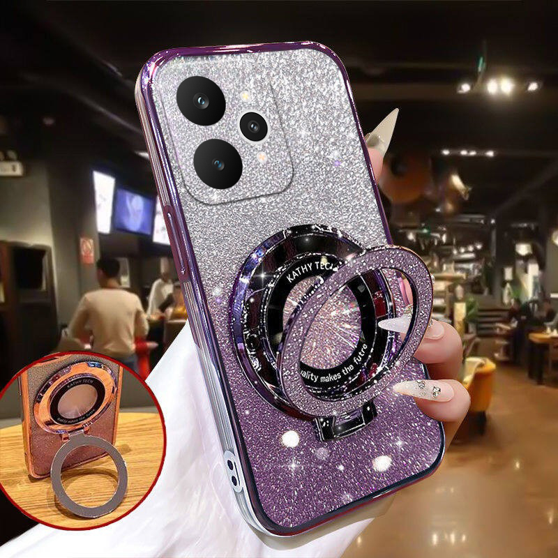 New Phone case Realme 15 Pro Back cover Fashionable Frosted Silicone Soft Clear Dustproof Bracket Adsorb Holder For Realme15 Pro + case.