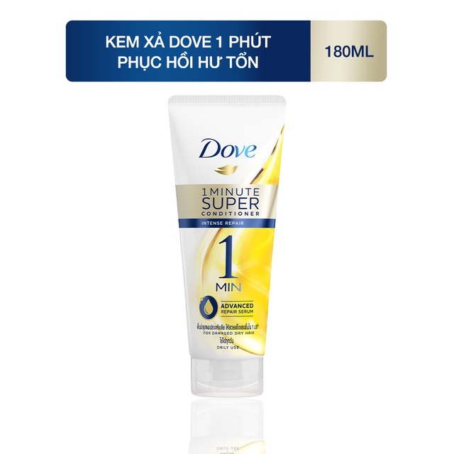 Kem xả Dove Phục Hồi Tóc 1 Phút Siêu Dưỡng 180ml