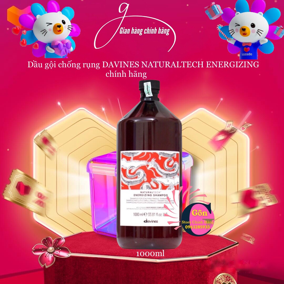 Dầu gội chống rụng davines naturaltech energizing 1000ml chính hãng