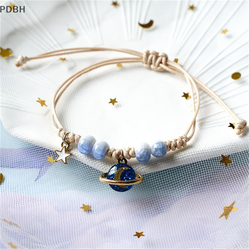 Flash Sale Universe Planet Bracelet Stars Moon Couple Handmade Adjustable Bracelet Gift Jewelry