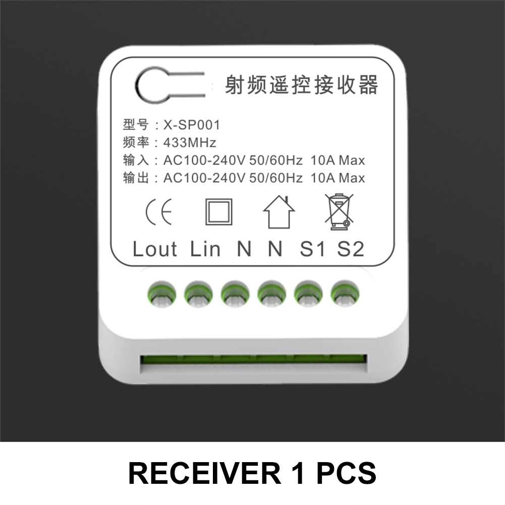 KpapaK Smart Switch Light Module Receiver 433 Mhz Portable RF Wireless Relay Power Smart Home Remote Control 220V Wall Panel Button
