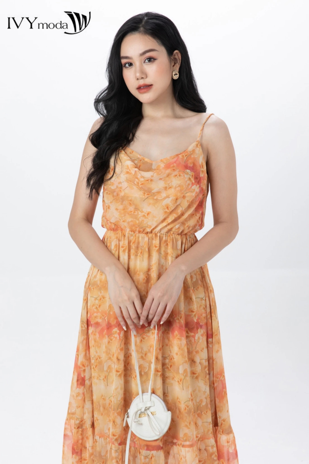 Đầm lụa hoa đậu thơm- Sweet Pea Dress IVY moda MS 41B9301