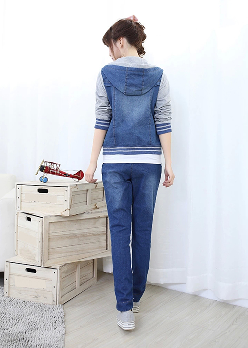 Áo Khoác Jeans Nữ có nón Cao Cấp