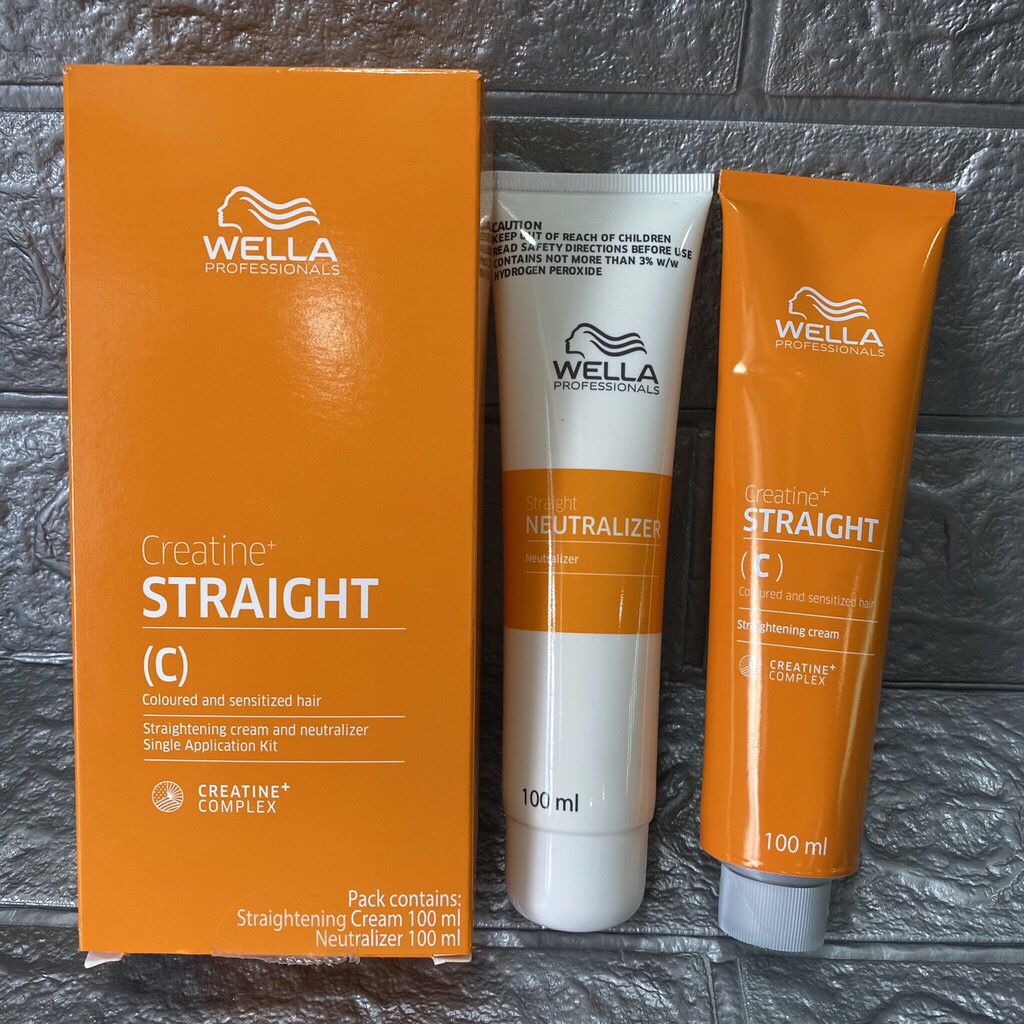 [HCM]Bộ Kem Duỗi Tóc Wella Creatine Straight 100ml X2 ( Mới)