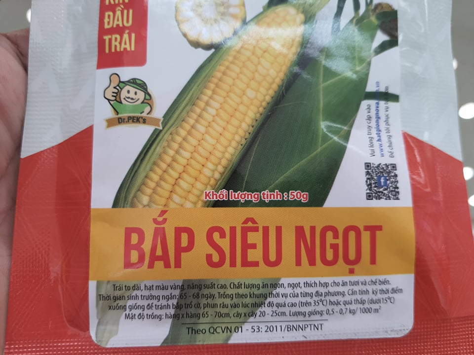 Hạt giống Bắp vàng Siêu ngọt (bắp ngọt vang mỹ ) Nova - gói 50gram