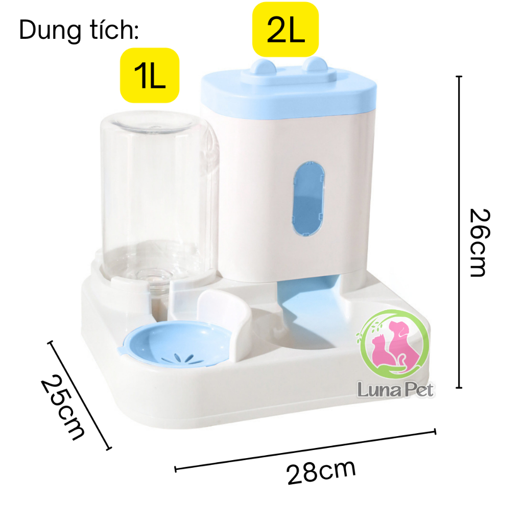 Bát đựng thức ăn nước uổng tự động cho chó mèo- Bát ăn đôi cho thú cưng