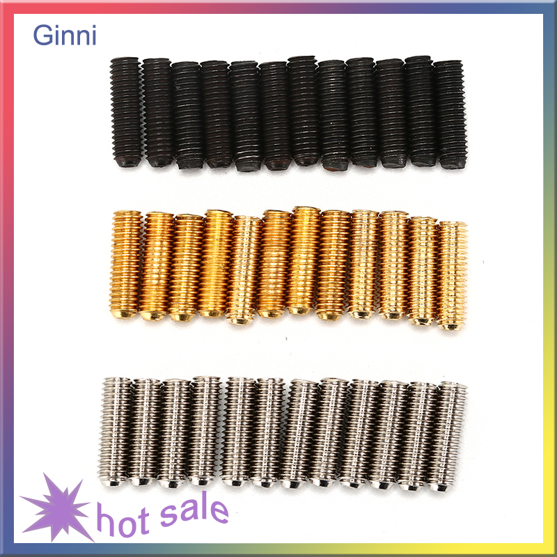Ginni 12PCS Electric Bass Guitar Bridge Saddles Hexagon Screw Tremolo Bridge Hex Screw