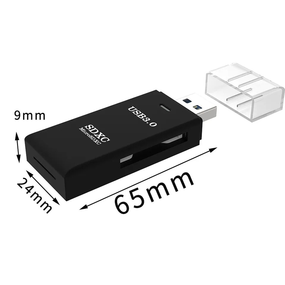 Mini High Speed 2 In 1 Multi Card Reader USB 3.0 Micro SD TF Card Memory Flash Drive Adapter