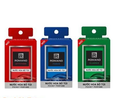 Combo 3 Nước hoa bỏ túi Romano Classic, Attitude, Force, Gentleman nồng ấm quyến rũ 18ml x 3 chai