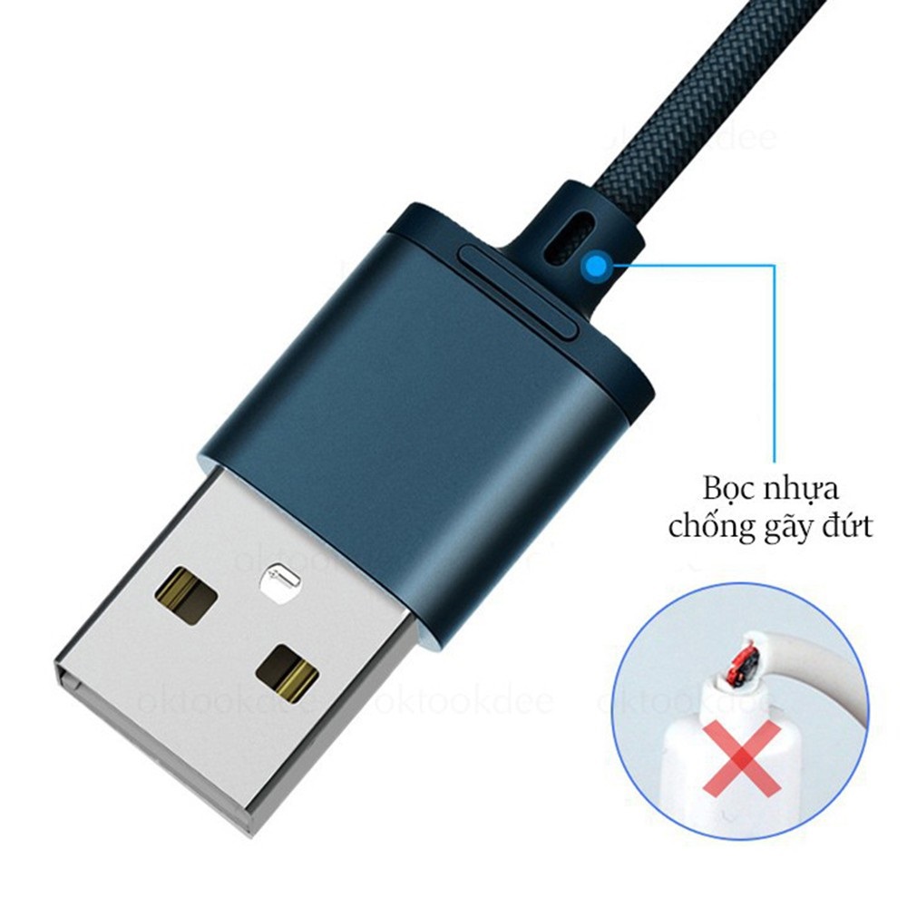 [HCM]Cáp Sạc Remax 3 Đầu RC-131TH Iphone - Micro usb - Type C  BH 3 tháng 1 đổi 1 - Hoàng Yến Computer