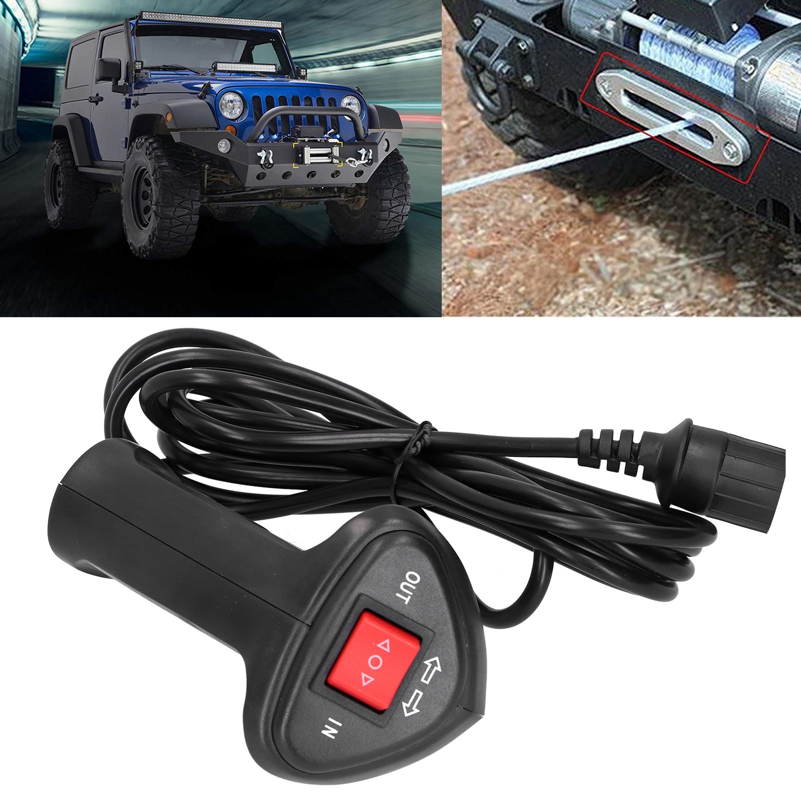 12V HandHeld Winch Remote Controller with 9ft Cable Electric Manual Waterproof for ATV UTV