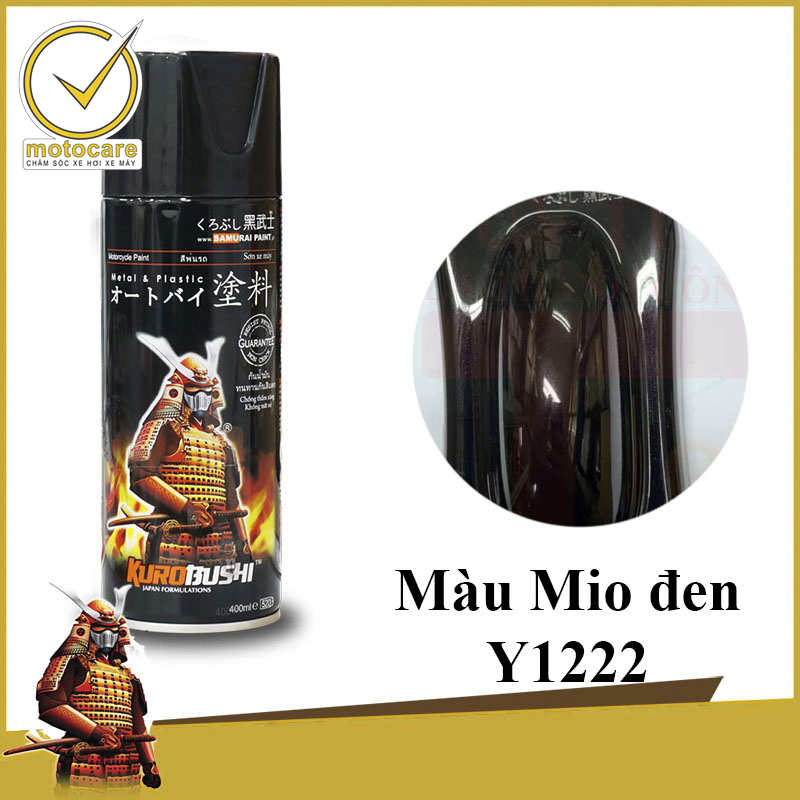 Samurai y1222 - chai sơn xịt màu mio đen - black mio