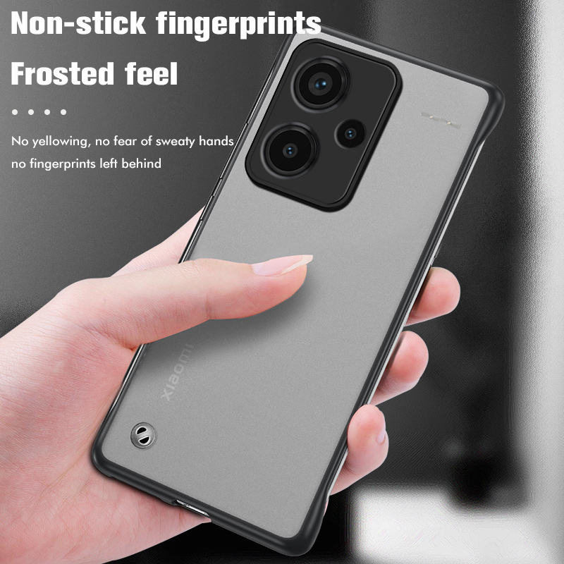 lthmy for Xiaomi Redmi Note 13 Pro Plus 5G Case+Free Ring lanyard- Case Semi-Transparent Frameless Matte Hard Back Cover Phone Case.