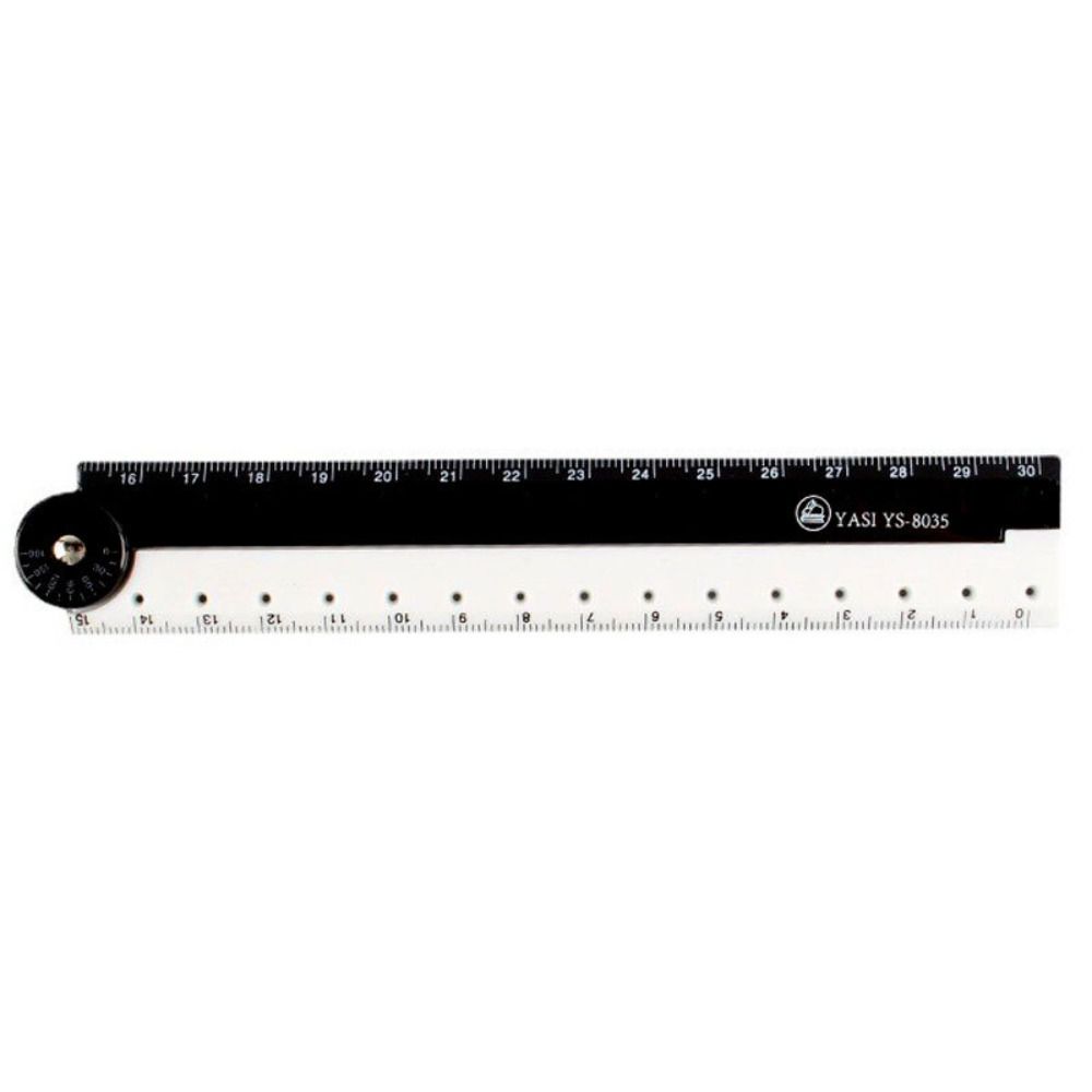 Simple Black And White Folding Ruler Plastic Measuring Straight Ruler ...