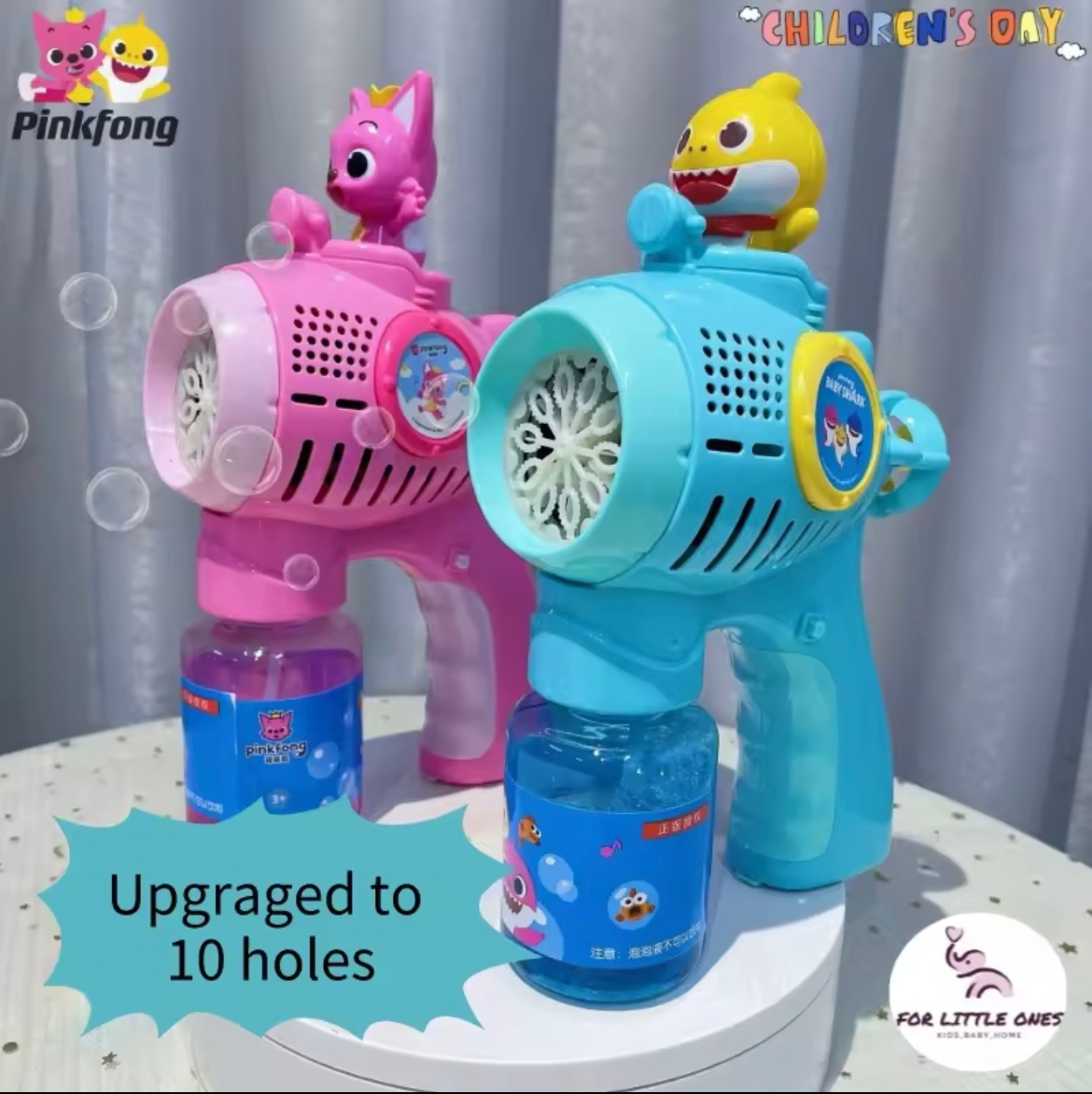 [ FOR MINI ME ] PINKFONG BABYSHARK BUBBLE BLOWER GUN OUTDOOR BUBBLE GUN