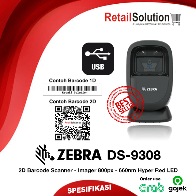 Barcode Scanner Usb 2d Qr Code Zebra Ds9308 Ds 9308 Ds 9308 Lazada Indonesia 8377