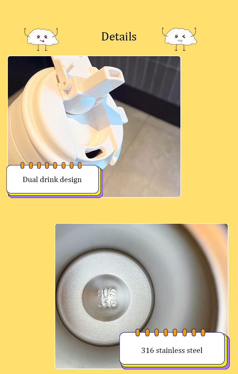cup Simple coffee cup Convenient accompanying thermal insulation bottle Rope suction cup