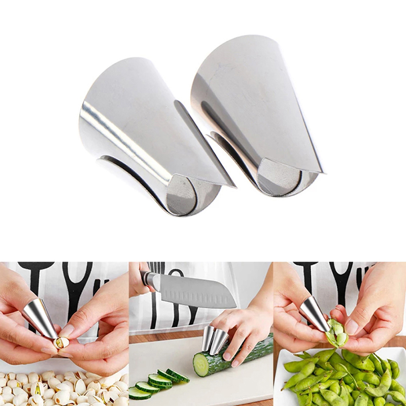 【Tinmou】🌟🌟【Hot Sale】🎈 5Pcs Stainless Steel Finger Protector Fruit Beans Garlic Peeler Kitchen Tools